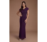 Coast Women's Wrap Front Contour Collective Bridesmaid Dress in Fig | Size: 16