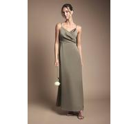 Coast Women's Wrap Waist Satin Cami Bridesmaid Dress in Olive | Size: 14 Coast Olive 14