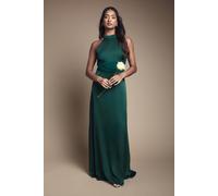 Coast Wrap Women's Waist Detail Satin Halter Neck Bridesmaid Dress, Spring Summer, Bridesmaid, Wedding, Reception, Evening, Black Tie