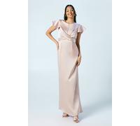 Coast Wrap Waist Satin Bridesmaid Dress In Mocha mocha 12