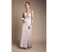 Coast Women's Wrap Waist Satin Cami Bridesmaid Dress in Dusty Rose | Size: 14 Coast Dusty Rose 14