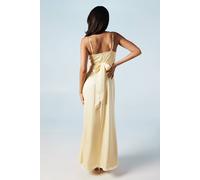 Coast Wrap Waist Satin Cami Bridesmaid Dress In Lemon lemon 12