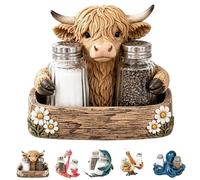 Coastal Animal Salt & Pepper Shaker Holder Set with Holder (#A)
