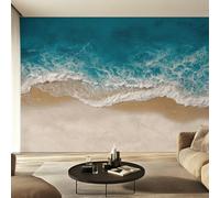 Coastal Beach Wallpaper for Living Room, Ocean Wave Wall Mural for Bedroom 250x175 cm, Non-Woven Photo Wallpaper, Home Decor D&O190
