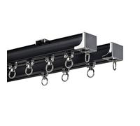 Coastal Blue 240cm (7.9ft) Aluminum Double Curtain Rod - Versatile Wall/Ceiling Mount for Room Dividers, Ideal Home Décor & Privacy Solutions