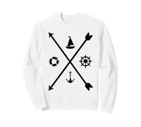 Coastal Boating Crew Nautical Compass Sweatshirt