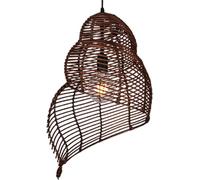 Coastal Bohemian Pendant Light - Woven Rattan Chandelier for Home, Restaurant, Cafe, and Bedroom(Natural,25cm) (Brown 35cm)