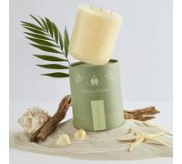 Coastal Breeze Pure Beeswax Candle Jar - 90+ Hours Long Burning Classically Designed Non-Toxic Scented Candles for Home Decor and Aromatherapy to Stress & Anxiety Relief with Natural Fragrance 15 oz