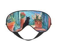 Coastal Cat by The Window Sleep Mask, Eye Masks for Sleep Double-Sided, Sleep Masks for Women Men, Blackout Eye Covers for Sleeping, Travel