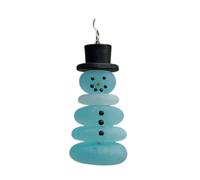 Coastal Christmas Ornaments, Sea Glass Decor with Nautical Design for Christmas Tree, Vintage Style Handmade Feeling Holiday Hanging Decorations (00- Snowman)
