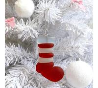 Coastal Christmas Sea Glass Ornaments,Handmade Sea Glass Christmas Tree Hanging Decor with Gnome, Santa Stocking, & Angel,3D Seas Glasses Set,for Ocean Lovers & Christmase Tree Decor