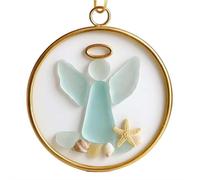 Coastal Christmas Tree Ornament, Sea Glass Christmas Tree Decorations, 2025 New Christma s Trees Pendants, Beach Themed Ornament for Xmas Holiday Home Decor