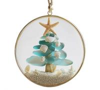 Coastal Christmas Tree Ornament, Sea Glass Christmas Tree Decorations, 2025 New Christma s Trees Pendants, Beach Themed Ornament for Xmas Holiday Home Decor