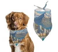 Coastal Cities Dog Bandana Cat Dogs Kerchief Triangle Bibs Scarf Lightweight Breathable Pet Scarfs Adjustable Bib Handkerchief Cute Soft Pet Bib for Small Medium Large Dog