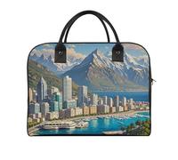 Coastal Cities Laptop Tote Bag Casual Travel Handbag Multi Pocket Shoulder Bags for Work Travel