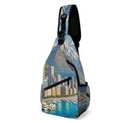 Coastal Cities Sling Bag Chest Bag Daypack Shoulder Backpack Travel Shoulder Pack Hiking Chest for Women Men