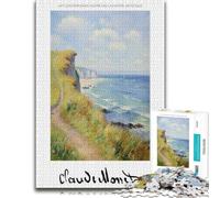Coastal Cliff Painting Inspired by Monet Jigsaw Puzzle, 500 Pieces | Jigsaw Puzzle Gift - sorting by colour, shape or image area over several sessions.