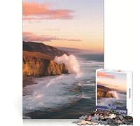 Coastal Cliffs And Crashing Waves at Sunset 1000 Piece Jigsaw Puzzle for Adults Brain Exercise DownTime Game Family Game Home Display (50x75cm)