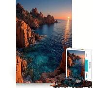 Coastal Cliffs at Sunset 1000 Pieces Puzzles for Adults Strong Logic Tight Connection Joyful Challenge Thoughtful Gift (38x26cm)