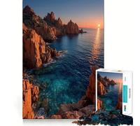 Coastal Cliffs at Sunset for Adults 1000 Piece Jigsaw Puzzle Indoor Fun Smooth Thick Family Activity Birthday Art Gift (50x75cm)