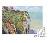 Coastal Cliffs Painting 1000 Pieces Jigsaw Puzzle Flowered Coastal Cliffside- Classic Educational Game for Adults 52x38cm/1000pcs