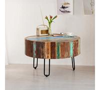 Coastal Coffee Table - Round - with Hairpin Legs - Reclaimed Wood