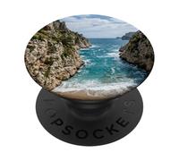 Coastal Cove Ocean Waves Beach Scenic Design PopSockets Adhesive PopGrip