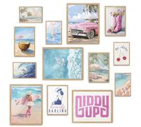 Coastal Cowgirl Aesthetic Wall Art - Beachy Prints for Dorm & Granddaughter Rooms
