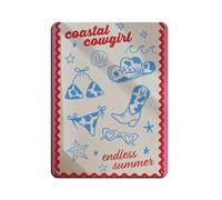 Coastal Cowgirl Summer Tin Sign Vintage Metal Pub Club Cafe Bar Home Wall Art Decoration Poster Retro 12x16inch(30x40cm)