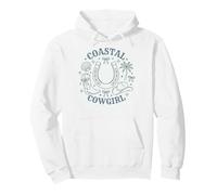 Coastal Cowgirl Western Beach Retro Line Art Design Pullover Hoodie