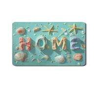 Coastal Dish Drying Mats For Kitchen Counter, Nautical Beach Shells Absorbent Rubber Dish Drainer Rack Mat, Summer PU Leather Drying Pad For Kitchen Counter Decor 12x20 Inch