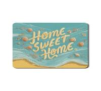 Coastal Dish Drying Mats For Kitchen Counter, Nautical Beach Shells Absorbent Rubber Dish Drainer Rack Mat, Summer PU Leather Drying Pad For Kitchen Counter Home Decor 12x20 Inch