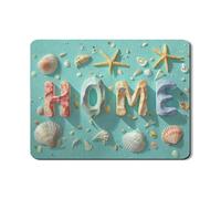 Coastal Dish Drying Mats For Kitchen Counter, Nautical Beach Shells Absorbent Rubber Dish Drainer Rack Mat, Summer PU Leather Drying Pad For Kitchen Counter Decor 18x24 Inch