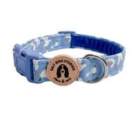 Coastal Dog Collar - Adjustable Velvet Lined Dog Collar for Small, Medium, Large & Extra Large Dogs - Soft Comfortable Fabric Collar by Salt Dog Studios (Seagull, Large)
