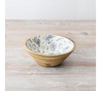 Coastal Enamel Wooden Bowl 17cm, Stylish Rustic Kitchen and Decor Accessory