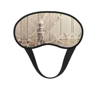 Coastal Fishing Net Shell Print Sleep Eye Mask Light Blocking Soft and Comfortable Night Eye Blinder for Women Men for Sleeping Travel Night Shift