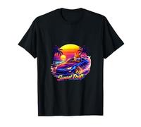 Coastal Fox Night Drive Retro Sunset T-Shirt