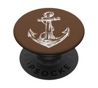 Coastal Harbour Anchor Seashore Marine Brown PopSockets Adhesive PopGrip