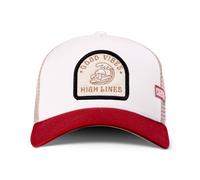 Coastal HFT High Lines Trucker Cap Offwhite/Wine/Khaki Baseball Cap Surfing Mesh