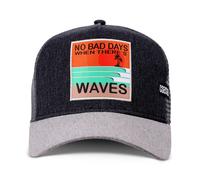 Coastal HFT No Bad Days Trucker Cap Black/Grey Basecap Meshcap Beach Waves New