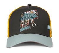 Coastal Men's Olive/Turquoise Baseball Cap - One-Size, Adjustable Trucker Hat with Chill Out Print