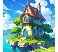 Coastal House Jigsaw Puzzle 500 Pieces 45x45cm/18x18inch, Difficult jigsaw puzzles for Adults 500, Beautiful Art work, Great Festive Puzzle Gift for Men/Women