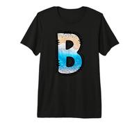 Coastal Letter B Beach Ocean Initial Design Premium T-Shirt