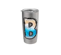 Coastal Letter B Beach Ocean Initial Design Stainless Steel Insulated Tumbler