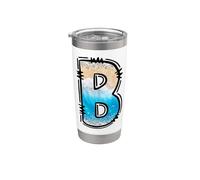 Coastal Letter B Beach Ocean Initial Design Stainless Steel Insulated Tumbler