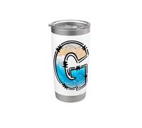 Coastal Letter G Beach Ocean Initial Design Stainless Steel Insulated Tumbler