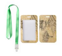 Coastal Lighthouse Badge Holder with Green Lanyard, Card Holder Office, Vertical Name Badges Protector for Nurse, Vertical ID Cards Protector for Teacher, Nurse Essentials Work Paramedic Accessories