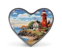 Coastal Lighthouse Button Pin Elegant Heart Lapel Pin Fashion Love Printed Brooch Badge Funny Enamel Pins Brooch Pins Pinback Button Badges for Bag Jacket Clothes Accessories