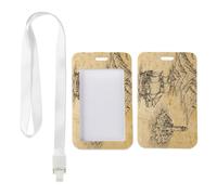 Coastal Lighthouse ID Card Holder with White Lanyard, Pass Holder, Vertical ID Cards Protector for Student, Vertical Name Badges Protector for Doctor, Nurse Essentials Work Teacher Stuff