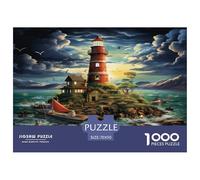 Coastal Lighthouse Jigsaw Puzzles 1000 Piece Challenge Game for Adults,Island Seaside Impossible Jigsaw Puzzle 1000 Pieces Educational Game Home Decoration 70x50cm/1000pcs